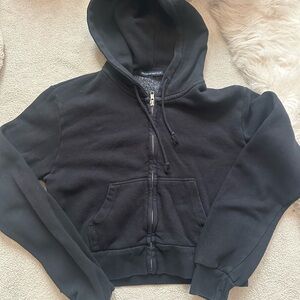Brandy Melville Black Zip-Up Hoodie